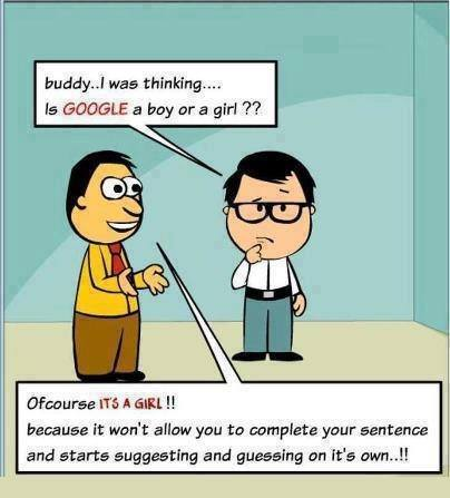 Funny Cartoons Is Google a Boy or a Girl, Funny Images Google a Boy or a Gir, Funny Computer Cartoons at Teluguone.com